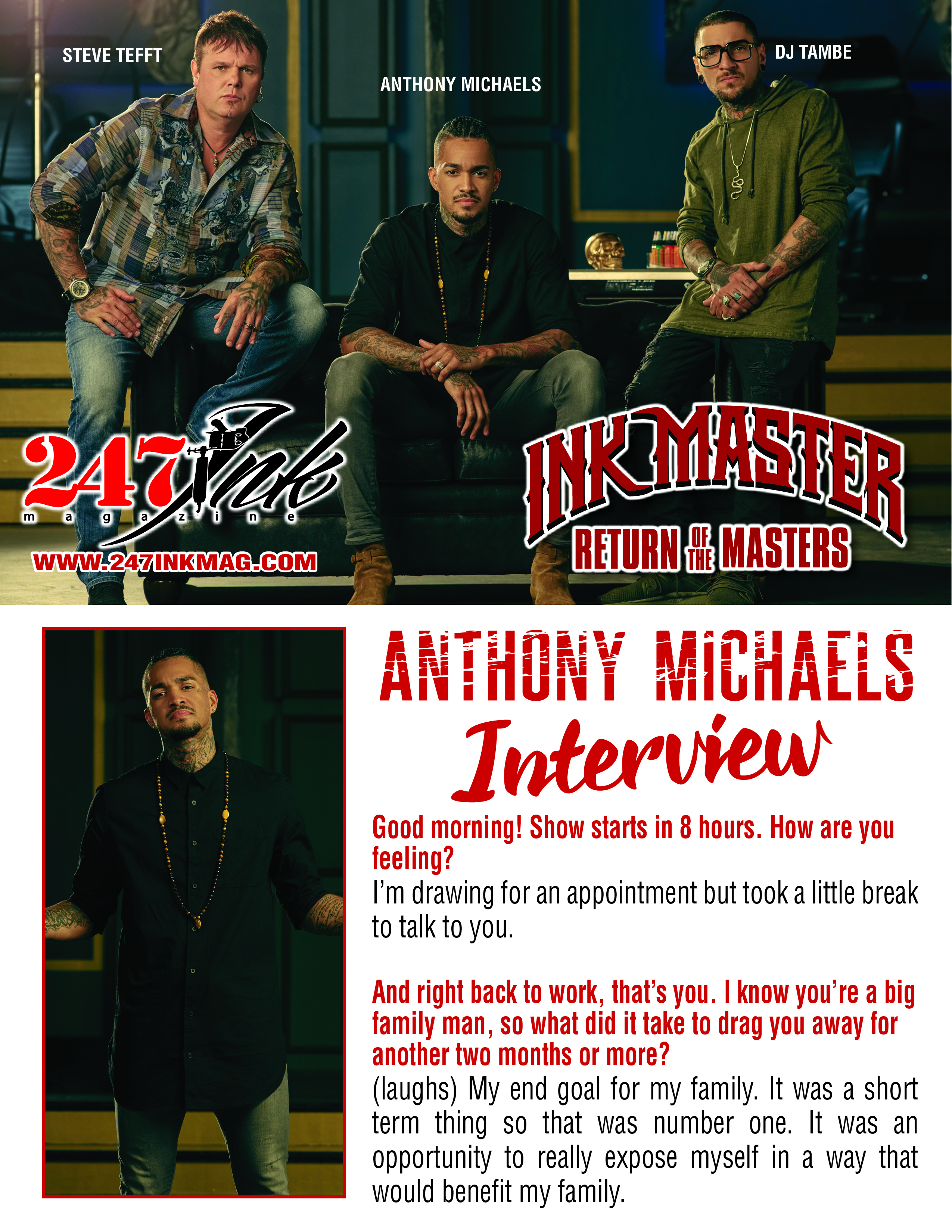 Exclusive Interview With Anthony Michaels Of Ink Master Season 10 Return Of The Masters 247 Ink Magazine